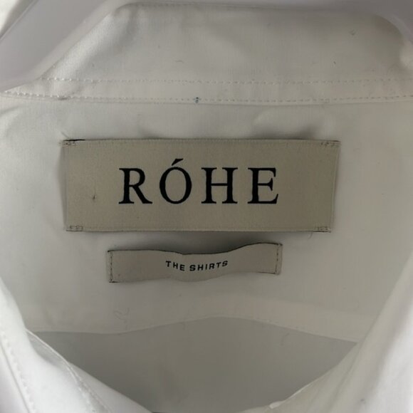 ROHE Women's Shirt Cotton White Button Down Size 42 US Size 10 - Picture 4 of 7